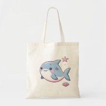 Whimsical Shark Canvas tas – leuk en functioneel!