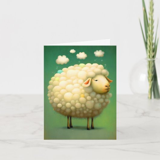 Whimsical Sheep Painting Kaart (Voorkant)