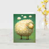 Whimsical Sheep Painting Kaart (Gele Bloem)