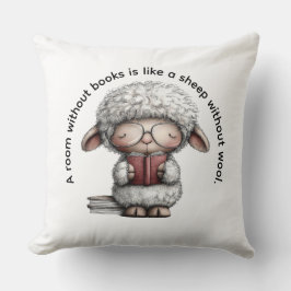 Whimsical Sheep Reading a Book Kussen