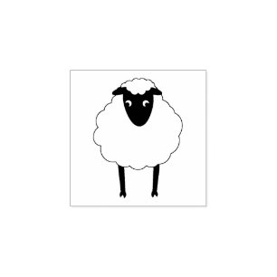 Whimsical Sheep Rubber Stamp Rubberstempel