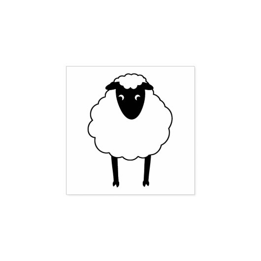 Whimsical Sheep Rubber Stamp Rubberstempel (Afrduk)