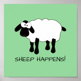 Whimsical Sheep "Sheep Happed" Print