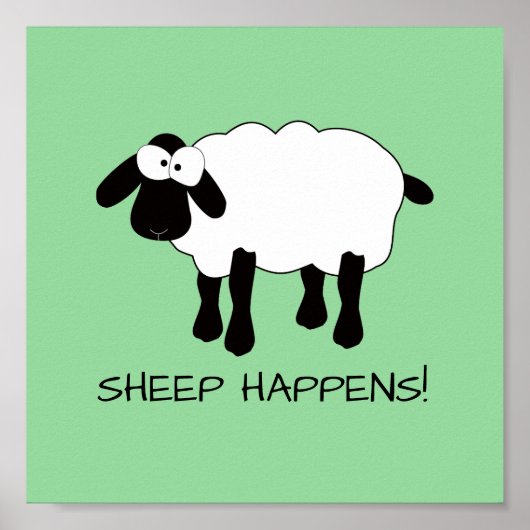 Whimsical Sheep "Sheep Happed" Print (Voorkant)