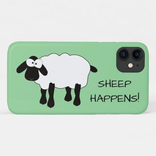 Whimsical Sheep "Sheep Happens" Case-Mate iPhone Case (Achterkant (horizontaal))