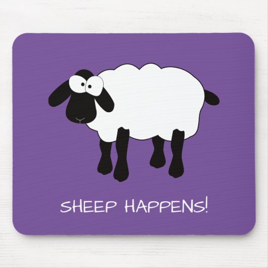 Whimsical Sheep "Sheep Happens" Muismat (Voorkant)