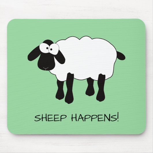 Whimsical Sheep "Sheep Happens" Muismat (Voorkant)