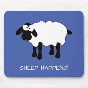 Whimsical Sheep "Sheep Happens" Muismat