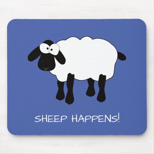 Whimsical Sheep "Sheep Happens" Muismat (Voorkant)