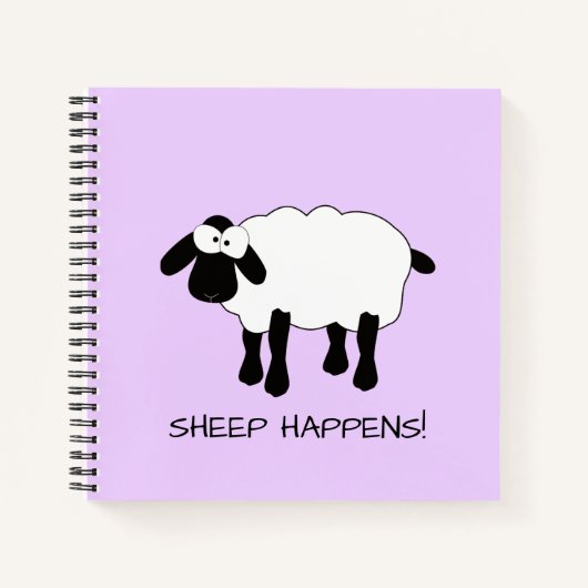 Whimsical Sheep "Sheep Happens" Notitieboek (Voorkant)
