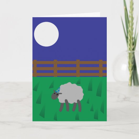 Whimsical Sheep Verjaardag, Gelukkige Verjaardag a Kaart (Voorkant)