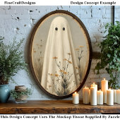Whimsical Sheet Spook in Wildflowers DV6 Decoupage Tissuepapier