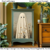 Whimsical Sheet Spook in Wildflowers DV6 Decoupage Tissuepapier