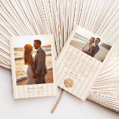 Whimsical Shell Monogram Coastal Wedding Bedankkaart