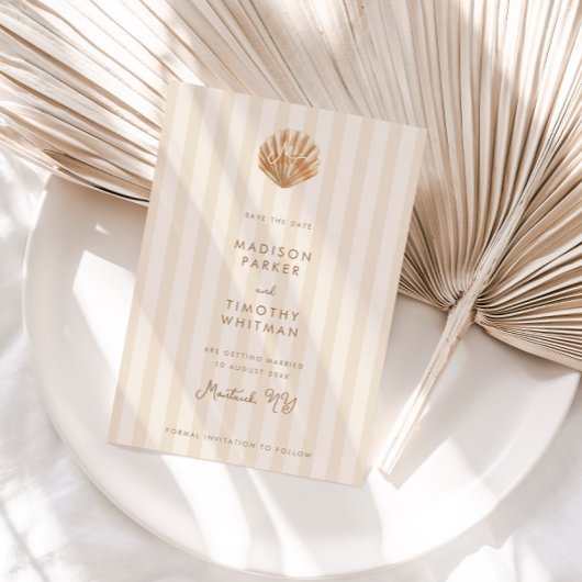 Whimsical Shell Monogram Coastal Wedding Save The Date