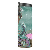 *~* Whimsical Shells Glitter Mermaid Zee Turtle Thermosbeker (Geroteerd rechts)