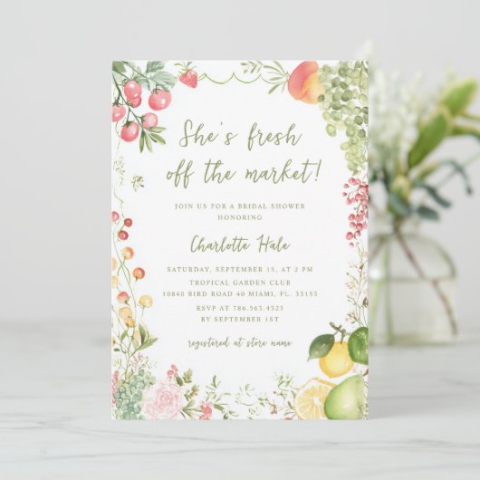 Whimsical She's Off the Market Vrijgezellenfeest Kaart (Staand voorkant)