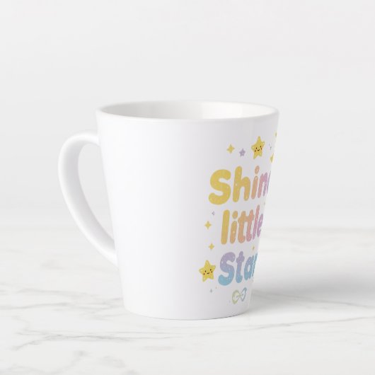 Whimsical "Shine Little Star" for Kids Room Latte Mok (Linkerhoek)