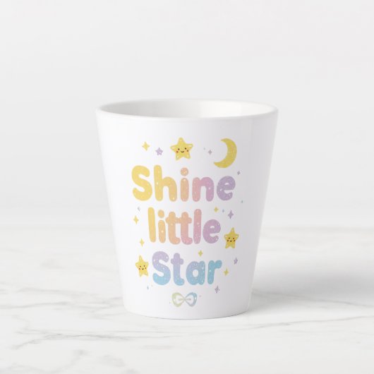 Whimsical "Shine Little Star" for Kids Room Latte Mok (Voorkant)