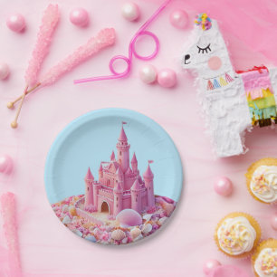 Whimsical Shoreline Castle Papieren Bordje