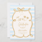 Whimsical Shoreline Wavy Lijst Afstuderen Kaart (Voorkant)