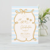 Whimsical Shoreline Wavy Lijst Afstuderen Kaart (Staand voorkant)