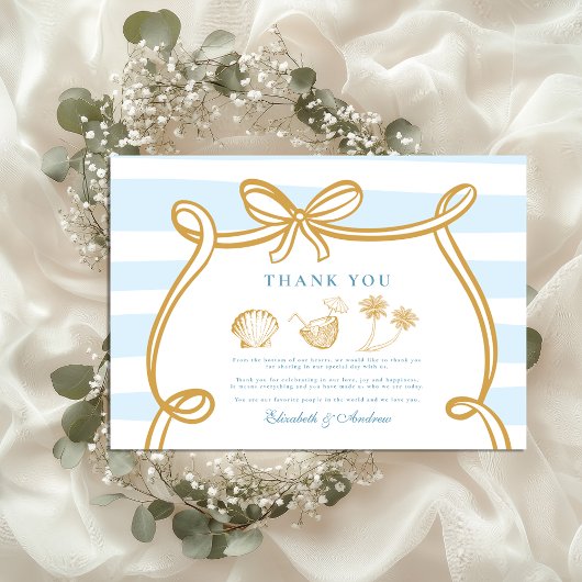 Whimsical Shoreline Wedding Bedankkaart