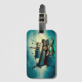 Whimsical Shrimp Boat and Shrimp License Plate Bagagelabel (Voorkant (verticaal))