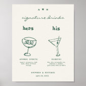 Whimsical Signature Drink cocktail bruiloft teken Poster (Voorkant)