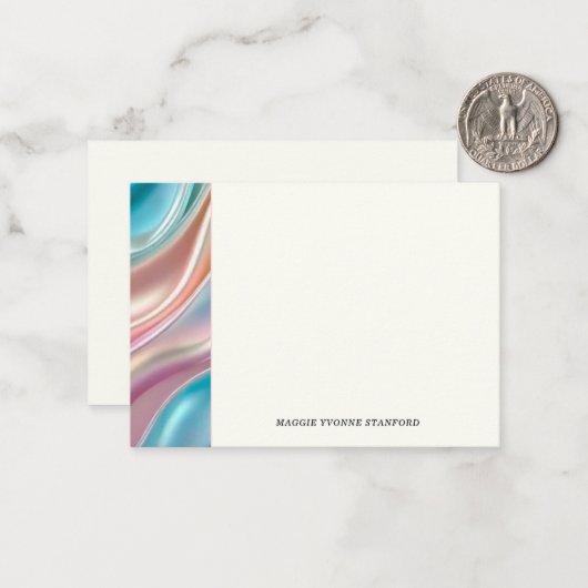 Whimsical Silk Detail Notitiekaarten Notitiekaartje (Voorkant / Achterkant in situ)