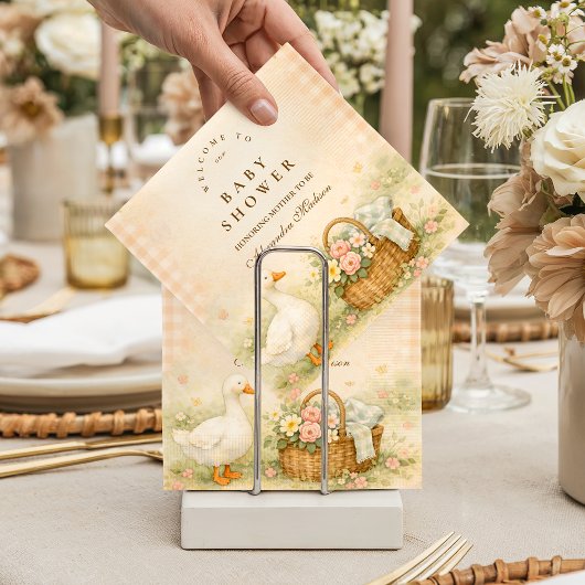 Whimsical Silly Goose Spring Baby Shower Servet