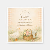 Whimsical Silly Goose Spring Baby Shower Servet (Voorkant)