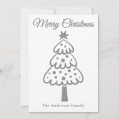 Whimsical Silver Hand getrokken kerstboom Feestdagenkaart (Voorkant)