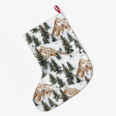 Whimsical Silver Snow Mountains Kerstbomen Grote Kerstsok (Achterkant (Hangend))