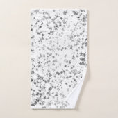 Whimsical Silver Stars over White Bad Handdoek (Handdoek)