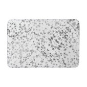 Whimsical Silver Stars over White Badmat (Voorkant)
