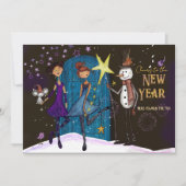 Whimsical Silvester Party Girls Night Out New Year Kaart (Voorkant)