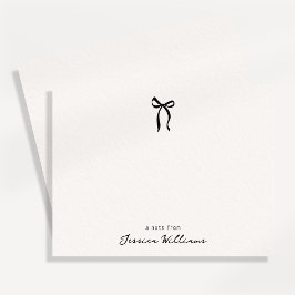 Whimsical simple bow, a note from flat card kaart