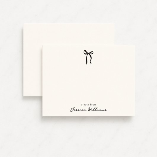 Whimsical simple bow, a note from flat card kaart