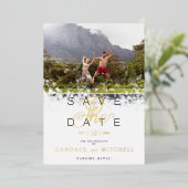 Whimsical Simple Elegant Photo Funny Couple Folie Uitnodiging (Staand Voorkant)