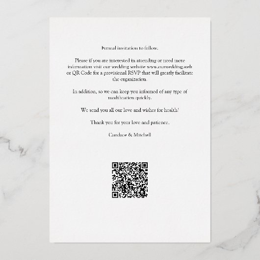 Whimsical Simple Elegant Photo Funny Couple Folie Uitnodiging (Achterkant)