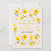 Whimsical Simple Folk Yellow Flowers Vrijgezellenf Kaart (Voorkant)
