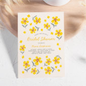 Whimsical Simple Folk Yellow Flowers Vrijgezellenf Kaart