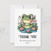 Whimsical Simple Frog Baby shower Bedankkaart (Voorkant)