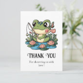 Whimsical Simple Frog Baby shower Bedankkaart (Staand voorkant)