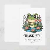 Whimsical Simple Frog Baby shower Bedankkaart (Voorkant / Achterkant)