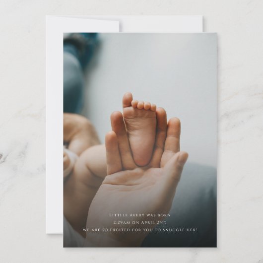 Whimsical Simple Neutral Baby Sip en zie foto Kaart (Achterkant)