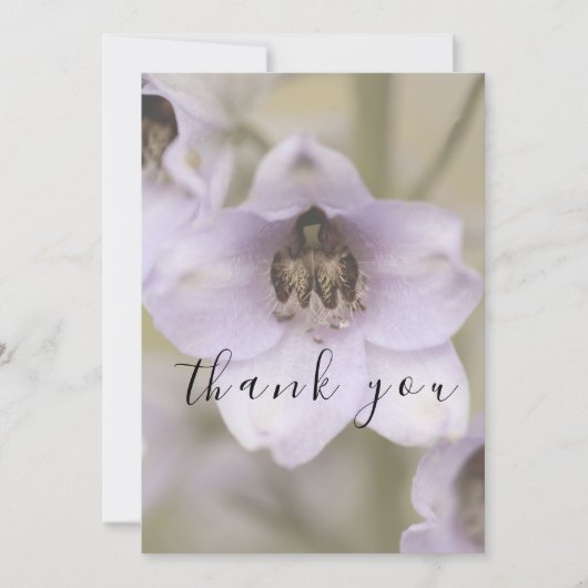 Whimsical Simple Script Paarse Flat Thank You Card Bedankkaart (Voorkant)