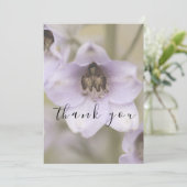 Whimsical Simple Script Paarse Flat Thank You Card Bedankkaart (Staand voorkant)