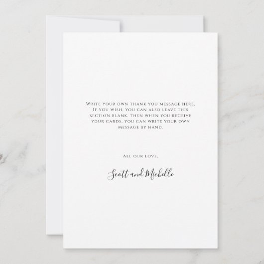 Whimsical Simple Script Roze Flat Bedankt Card (Achterkant)
